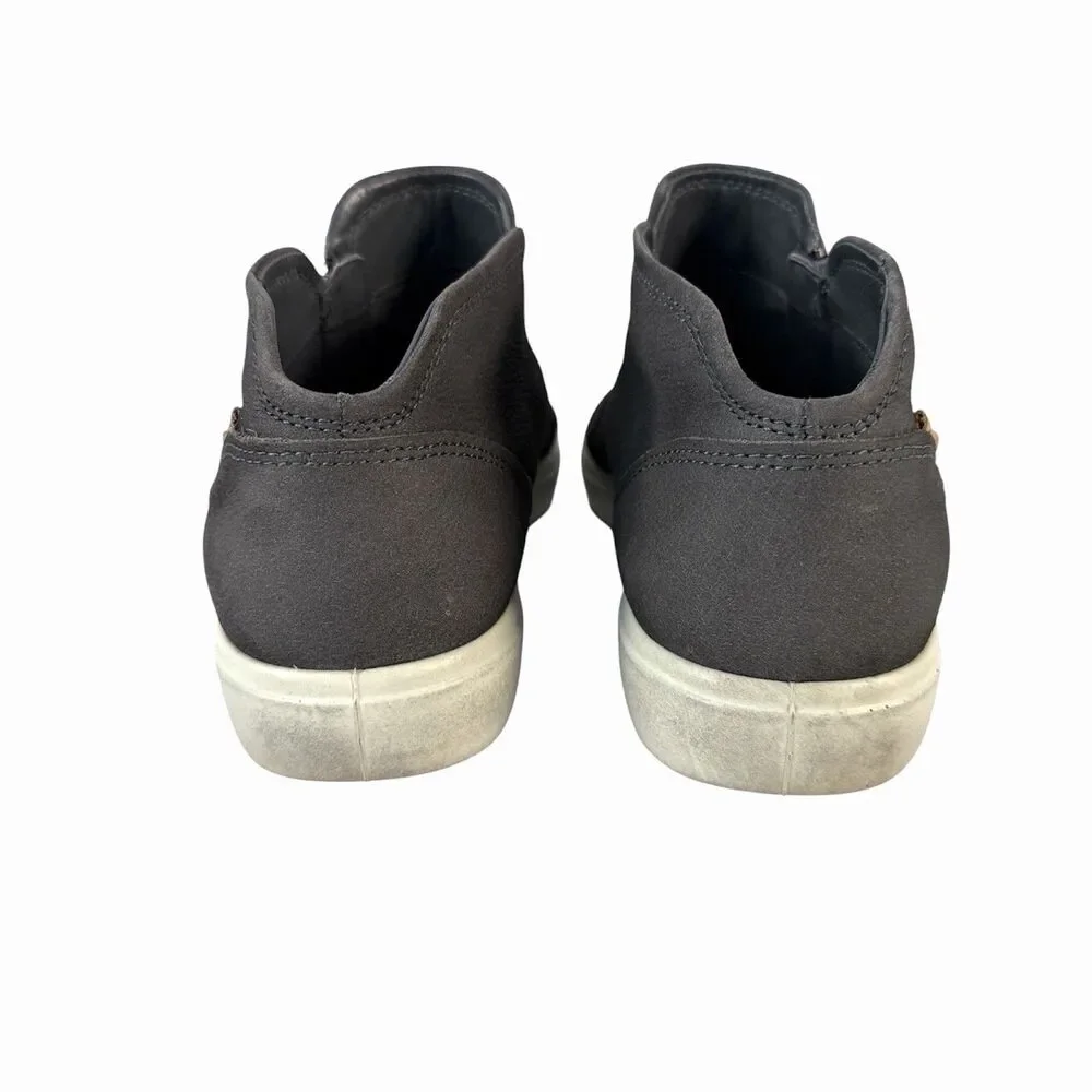 ECCO Soft 7 Boots Women US 10 EU 41 Ankle Bootie Side Zip Round Toe Comfort Gray